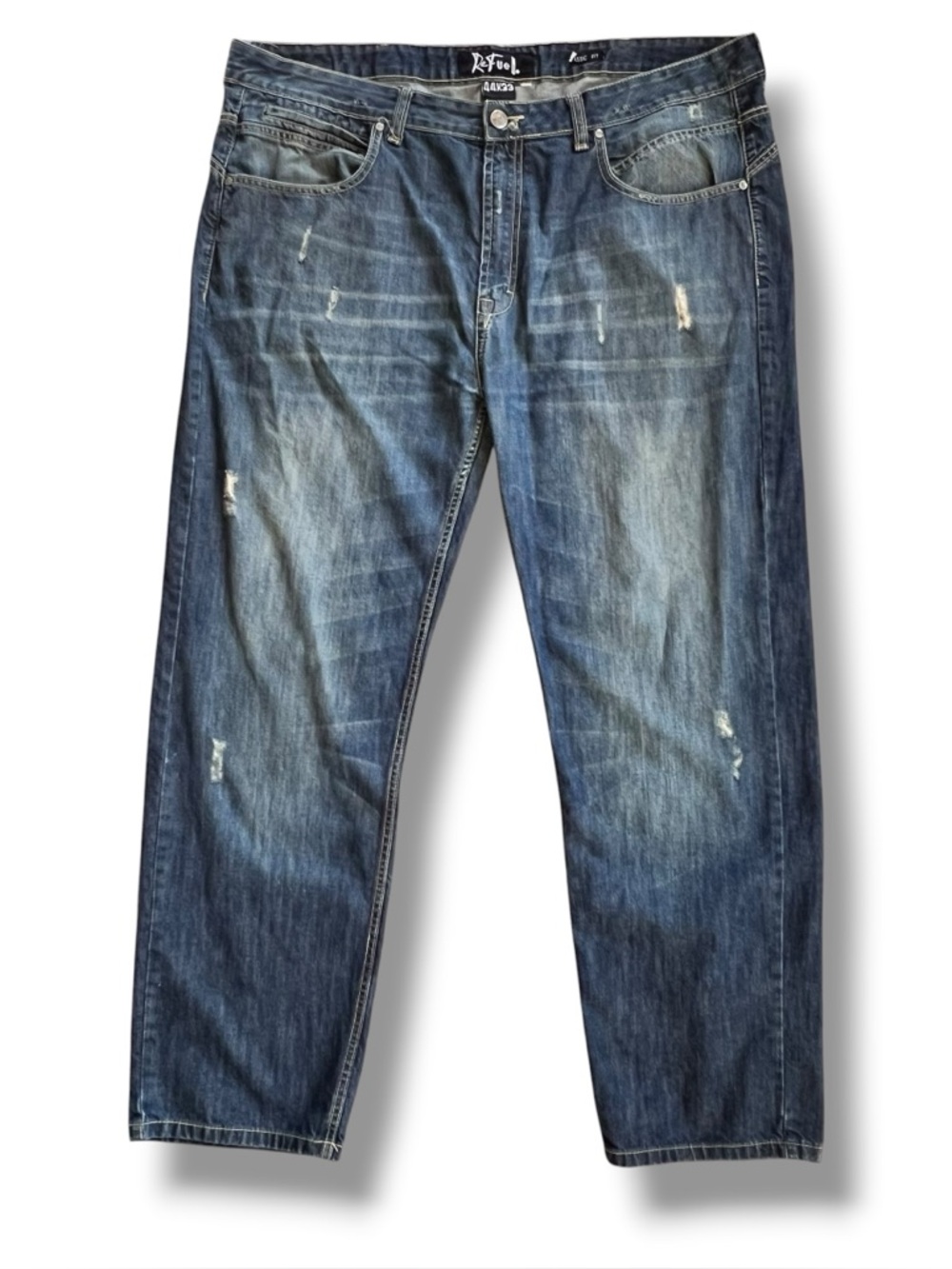 Y2K Refuel Classic Straight Leg Fit Jeans Pants Denim Size 44x33 EUC Blue C-3